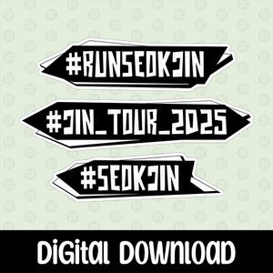 K-pop printables, Kpop digital stickers, Runseokjin tour, Pngs, Downloads