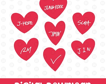 K-pop printables, Kpop, Arirang, Hearts, Fanmade, Pngs, Digital download