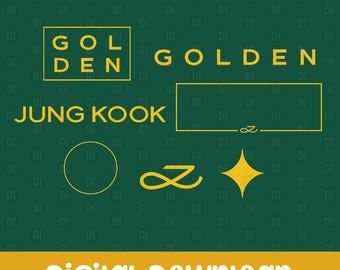 K-pop printables, Kpop clipart, Golden, Fanmade, Clip art, Pngs, Digital download