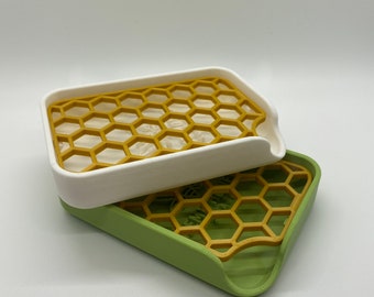 Hemp soap dish- natural soap dish- soap saver- 3d printed- honeycomb- hemp bee