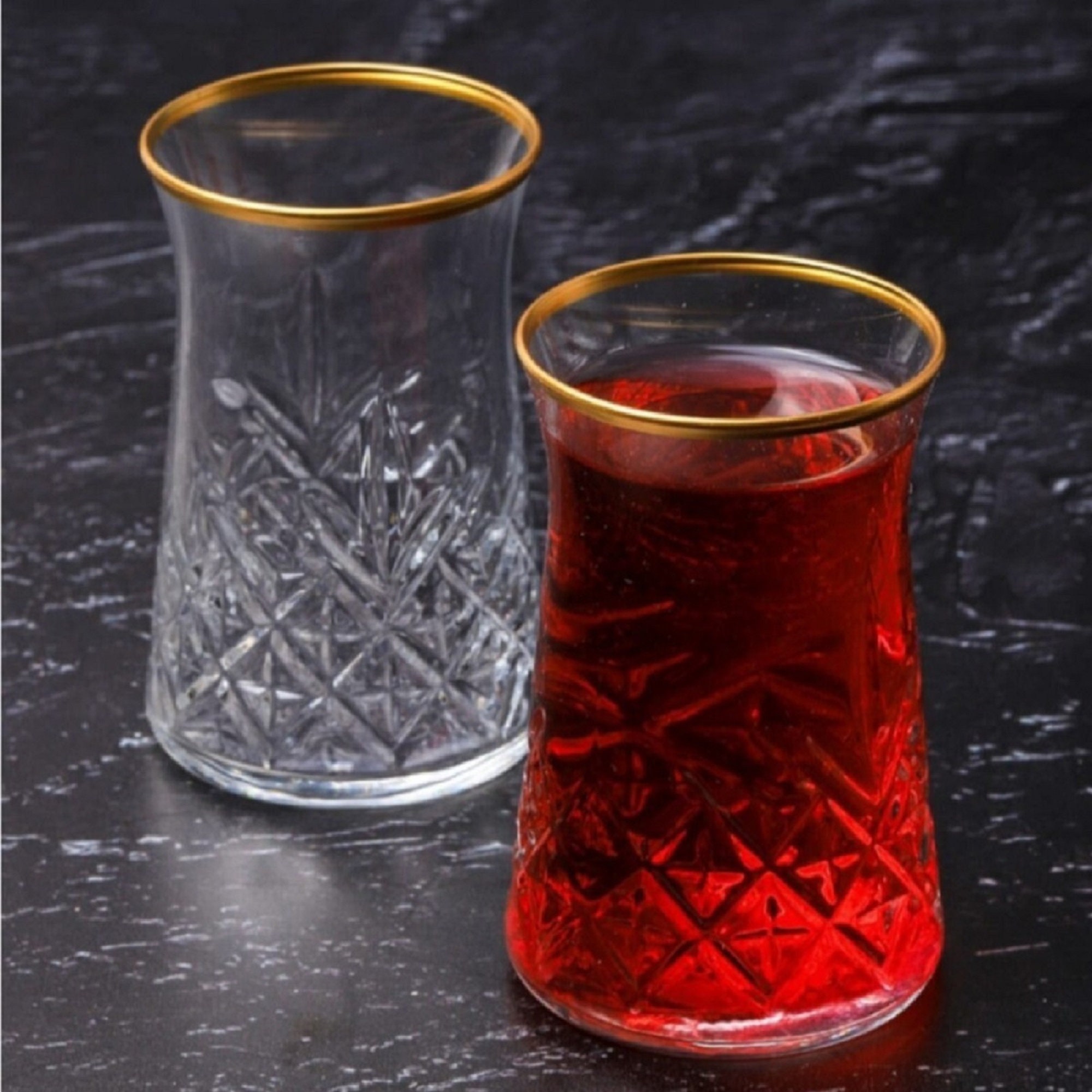 Handmade Turkish Tea Cups Turkish Tea Glasses Set of 6 Etsy