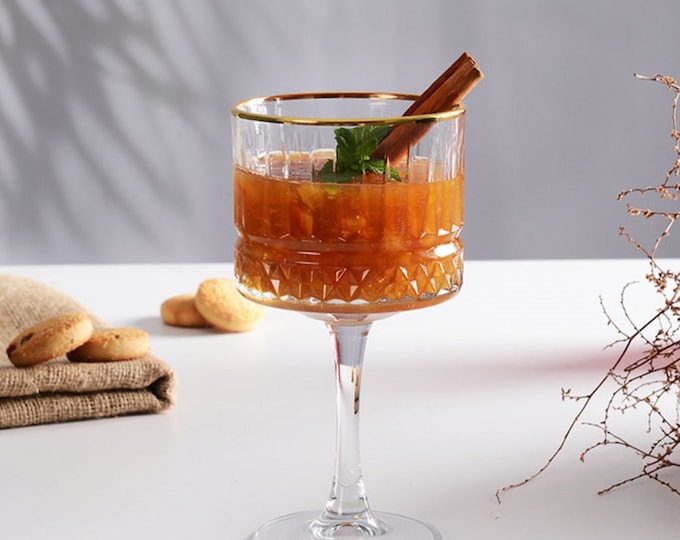 Gold Rimmed Cocktail Coupe Glasses