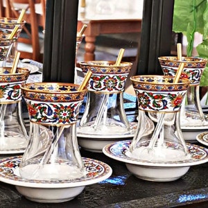Assorted Glass Tea Cups Set, Of 6