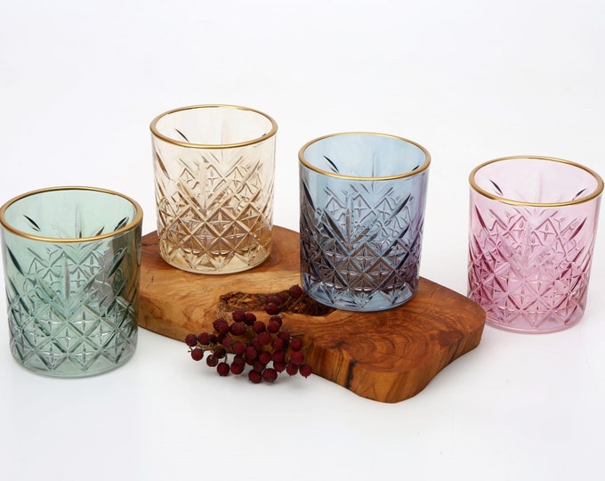 Briard Cocktail Glasses in Spanish Gold Scroll Whiskey Highball