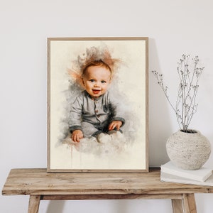 Aquarell / personalisiertes Portrait von deinem Foto / als Poster, Leinwand oder gerahmtes Bild / einzigartiges Geschenk