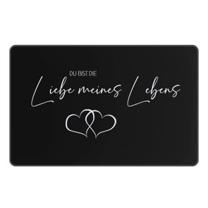 Aluminium Metallkarte für Geldbeutel mit Gravur Spruch "Du bist die Liebe meines Lebens" Geschenk Verbundenheit