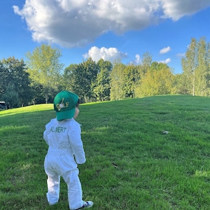 Personalized Golf Long-Short Caddy outfit for kidsToddler Golf White-Green SuitBaby Golf 1st Birthday UniformMachine Embroidered Costume image 2