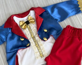 Bébé Greatest Blue Showman*Costume d’Halloween pour enfants* Costume de maître de cirque pour tout-petits 3 pièces*Costume de dompteur de lion pour enfants*Tenue de 1er anniversaire*