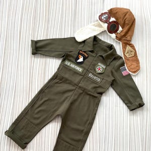 Personalized Aviator Kids Costume*Captain Pilot Helmet*Toddler Pilot Navy Suit*Fighter Pilot Overalls*Aircraft Pilot Suit*Baby Flight Suit