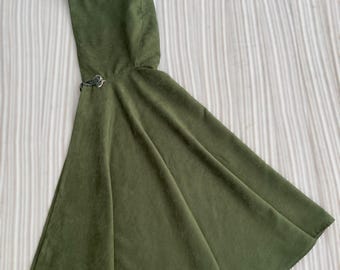 Toddler Medieval Woodland Green Cloak-Hobbit Inspired Cloak with Buckle-Ring Bearer Cloak for Wedding-1st Birthday Cloak-HalloweenCostume