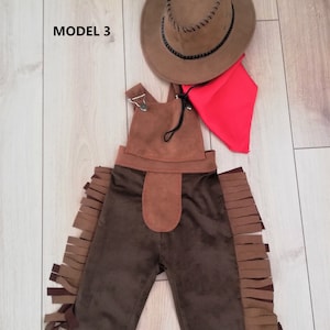 Personalized Toddler Cowboy Brown Western outfitInfant Brown Wild west suitToddler Rodeo Outfit1st Birthday outfitCowboy pants for baby image 9