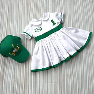 Robe de golf personnalisée pour bébé fille * Uniforme Caddy Toddler White 1er trou en un * Costume de golf pour bébé fille 1er anniversaire * Costume Masters 1er anniversaire *