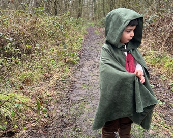 Toddler Medieval Woodland Cloak-Hobbit Inspired Halloween Costume with Shirt,Vest,Pants and Cloak-Halloween Kids Costume-1st Birthday Outfit