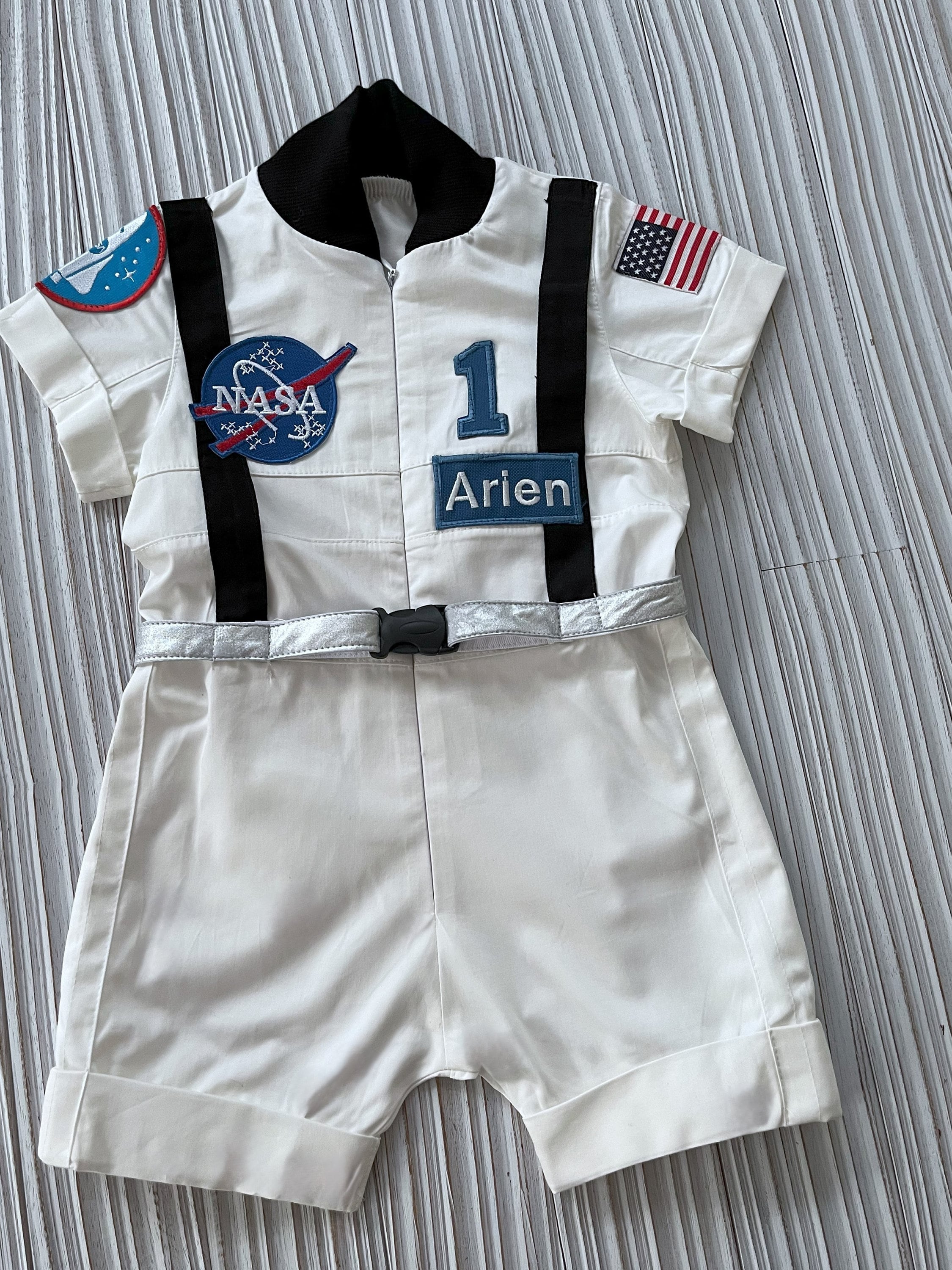 ReliBeauty Kids Astronaut Costume - Boy's Space Jumpsuit With Hat & Gloves (2T-3T, White) - View #7