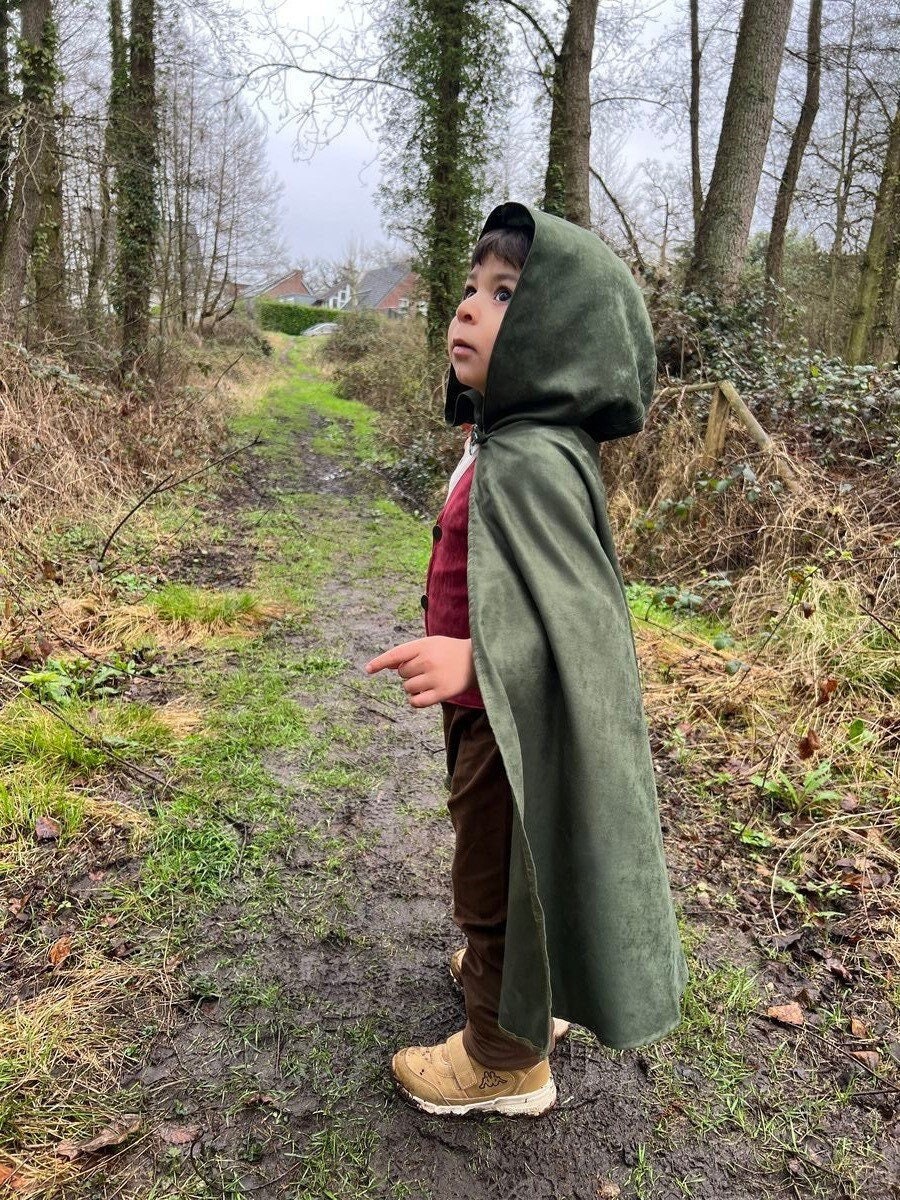Toddler Medieval Woodland Cloak-Hobbit Inspired Halloween Costume-Ring Bearer Costume for Wedding-1st Birthday Outfit-Halloween Kids Costume