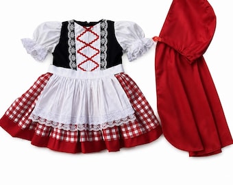 Toddler First Halloween costume,Inspired Little Red Riding Hood Red Dress,Toddler Birthday Dress,1st Birthday Dress,Baby Riding Hood