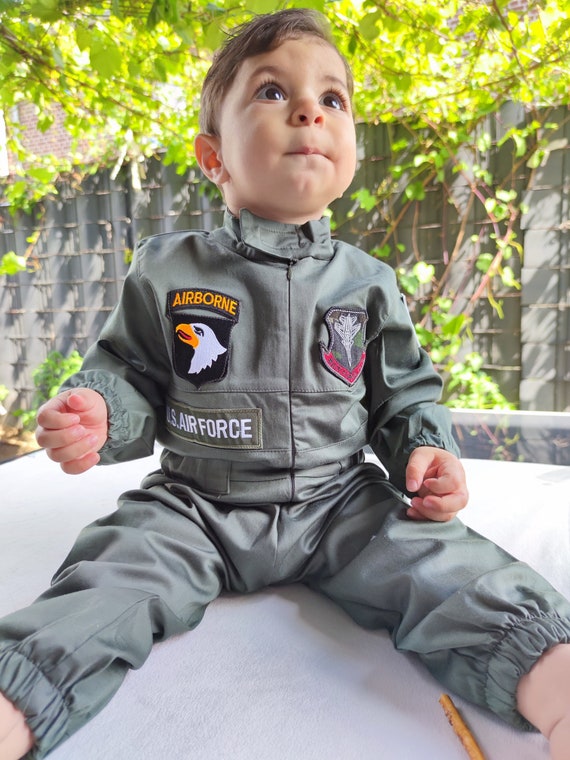 Costume da aviatore personalizzato per bambini Casco da capitano pilota Tuta  da pilota per bambino Tuta da pilota da caccia Tuta da pilota di aereo Tuta  da volo per bambini 