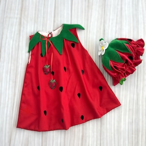 Personalized Halloween Baby Red Strawberry Costume*Toddler Strawberry Dress*Baby First Halloween Costume*Baby Shower Gift*Red Fruit Costume*