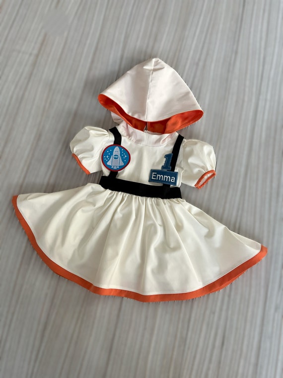 Personalized Astronaut Girl Dress*Space Baby Girl Dress*Toddler Space 1st  Birthday Suit*Astronaut Themed Girl Outfit*Halloween Kids Costume
