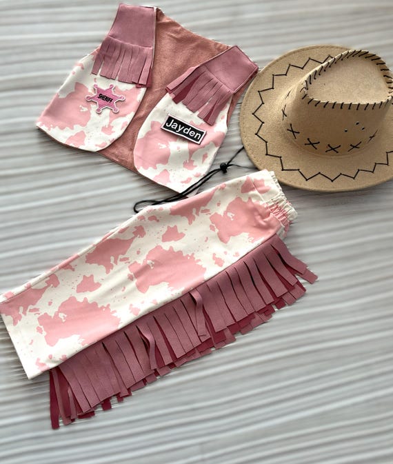 Lito Angels Deguisement Body Barboteuse Vache avec Pantalon et Chapeau pour Bebe Garcon Filles Taille 6-9 mois
