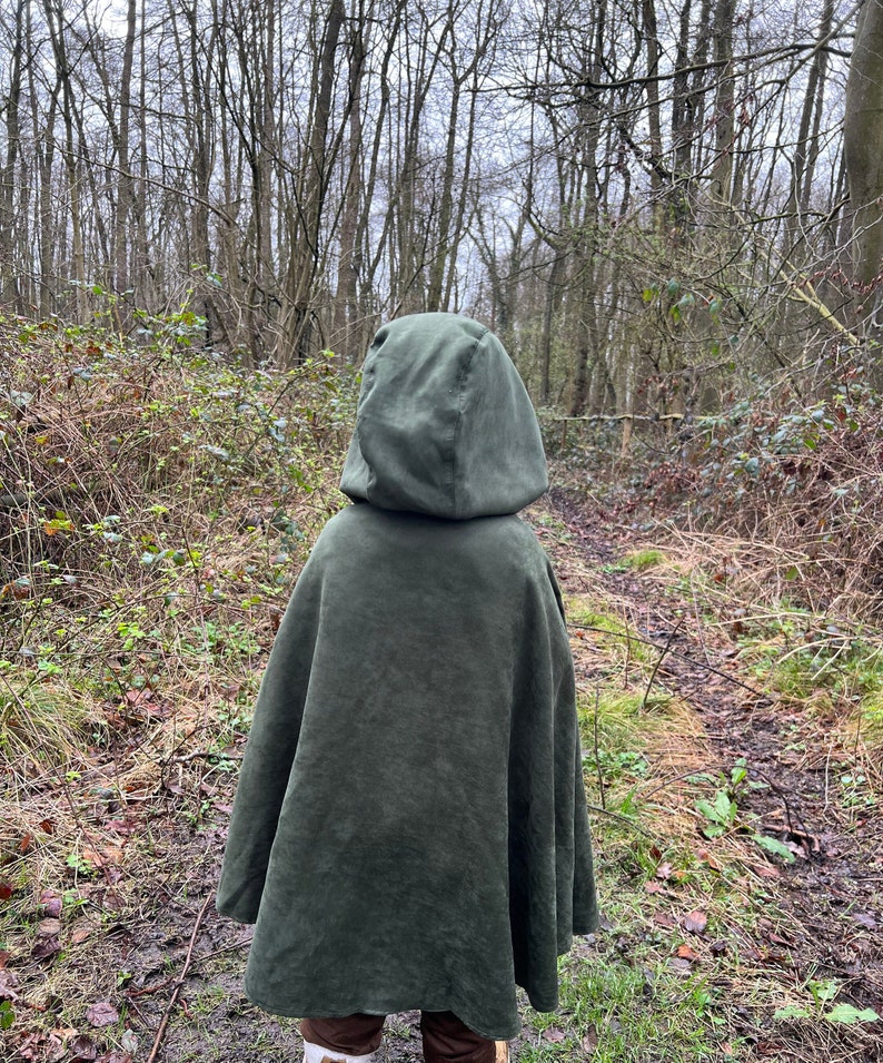 Toddler Medieval Woodland Cloak-Hobbit Inspired Halloween Costume with Shirt,Vest,Pants and Cloak-Halloween Kids Costume-1st Birthday Outfit image 4