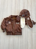 Personalized Aviator Brown-Green-Pink Costume*Baby pilot Jacket*Captain Pilot Helmet*Infant Pilot Suit*Halloween kids costume*Birthday suit product logo