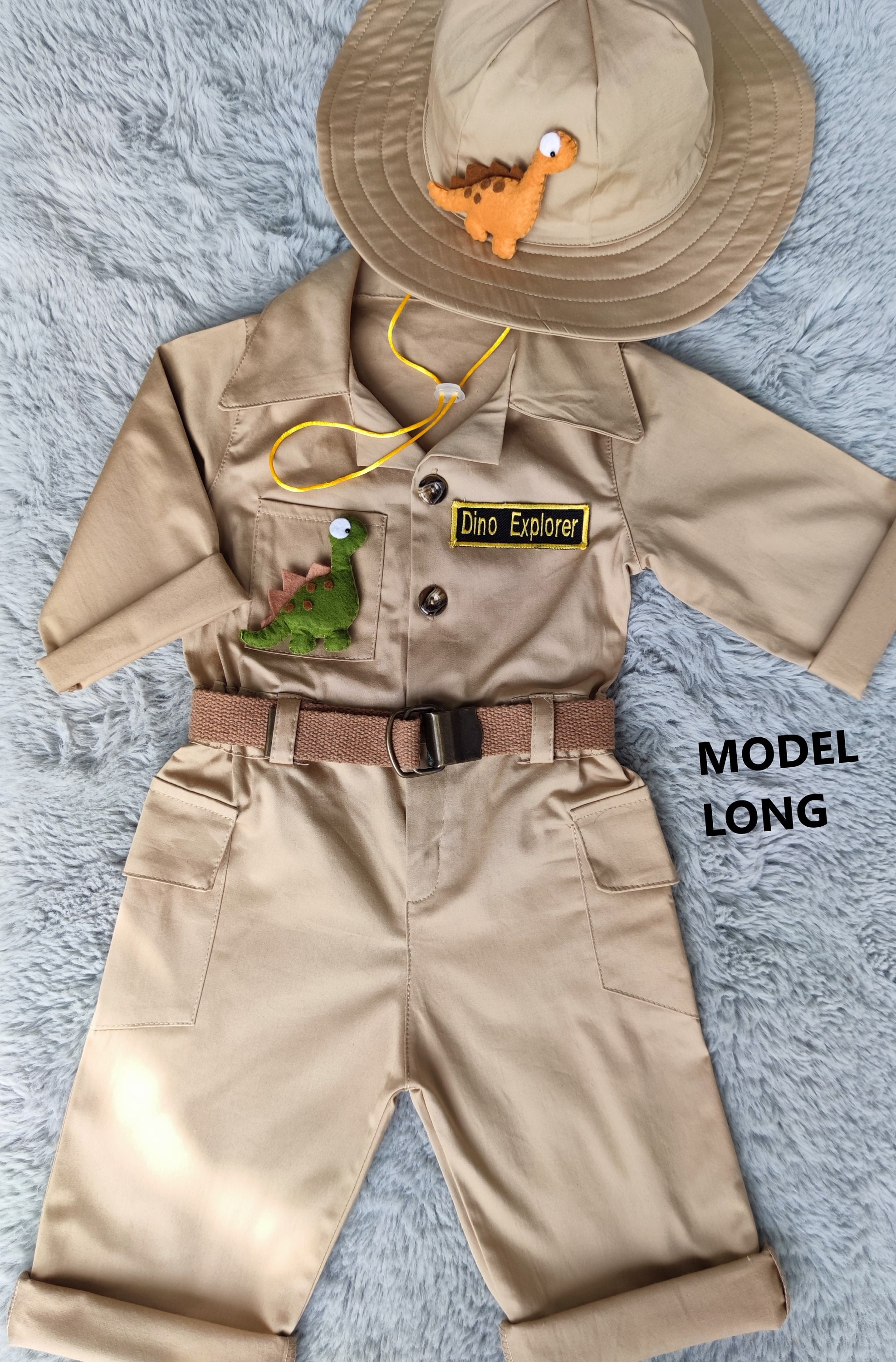 Personalized Dinosaur Explorer Adventure Long short Jumpsuitlong  Safaridinosaur Adventure Overalls 1-2-3 Year Toddler Dinosaur Costume 