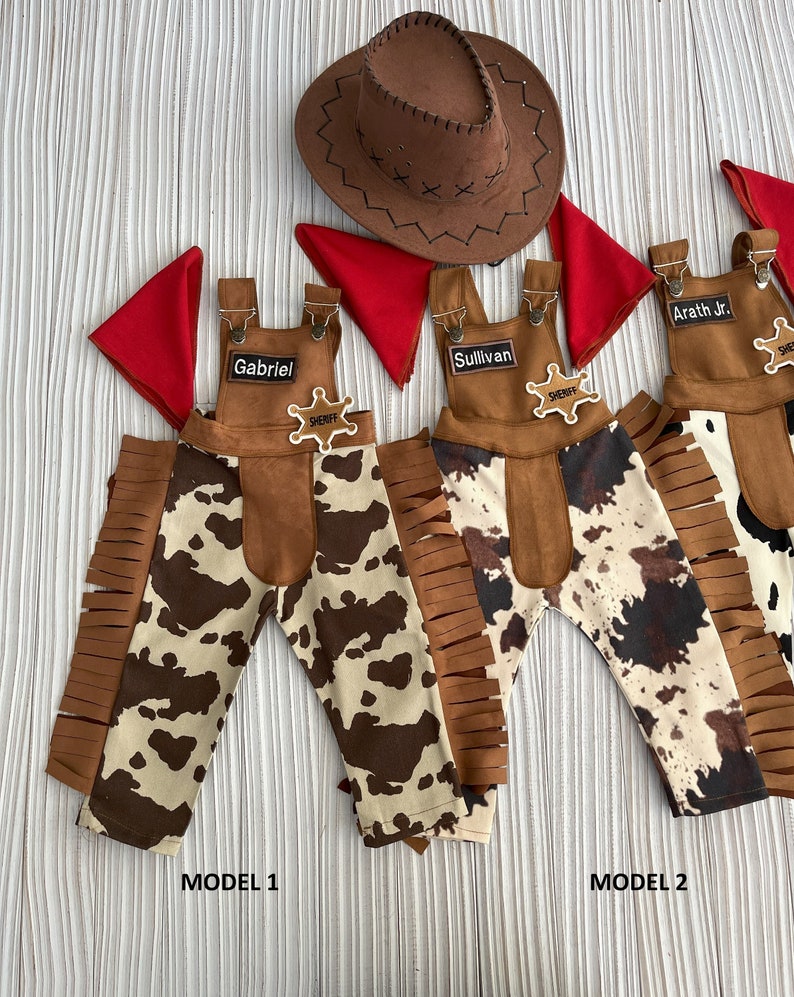 Personalized Toddler Cowboy Brown Western outfitInfant Brown Wild west suitToddler Rodeo Outfit1st Birthday outfitCowboy pants for baby image 8