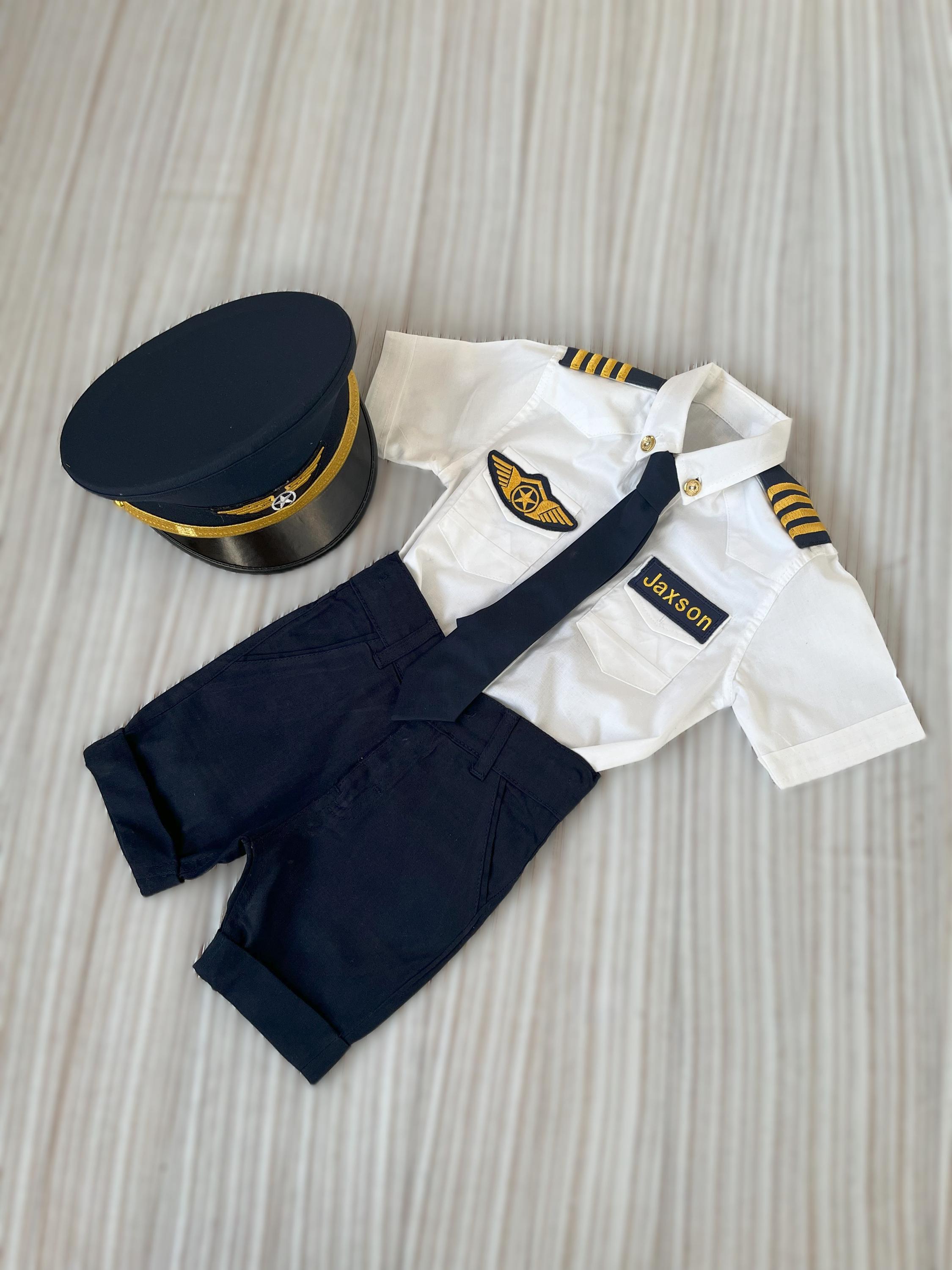 Kids Air Force Pilot Costume - Authentic Flight Suit With Patches, Hat & Sunglasses | Halloween Dress Up & Role Play