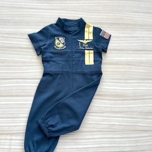 Personalized Blue Angels Flight Pilot Costume*Toddler US Navy Blue Pilot Uniform*Baby Blue Pilot Aircraft Suit*1st Birthday Pilot Costume