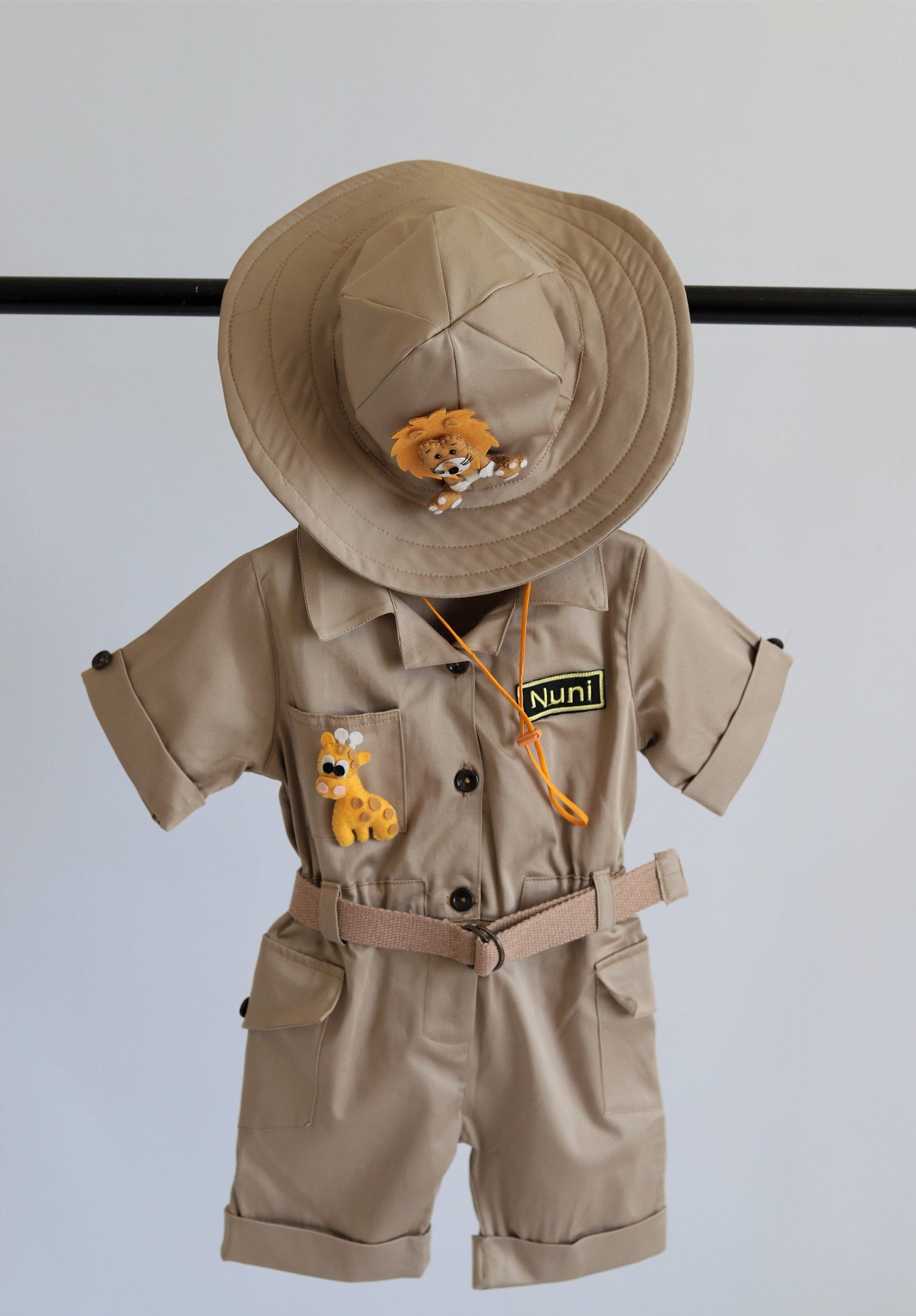 Personalized Safari Long-short Jumpsuit With a Giftsafari Adventure Baby  Costume Toddler Safari Outfit1st Birthday Suithalloween Costume 