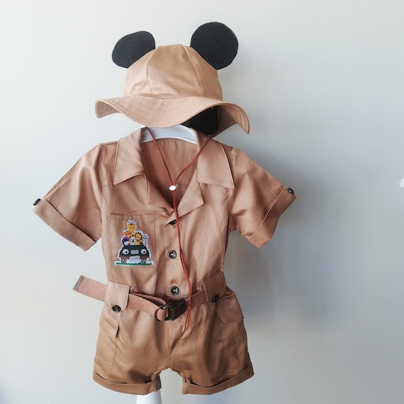 Personalized Mickey Mouse Inspired Brown/green Jumpsuit With - Etsy