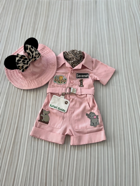 Personalized Minnie Mouse Inspired Pink Outfit*Safari Adventure Costume*Toddler Two Wild Pink Suit*Baby Safari Birthday Outfit*Wild One Suit