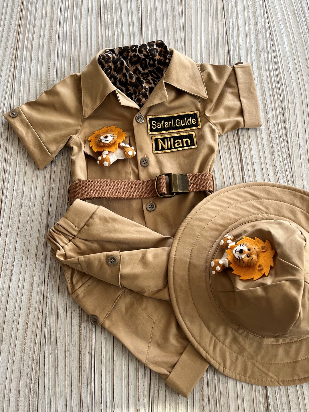 Personalized African Adventure Brown Safari Kids Outfit 2 Piece With ...