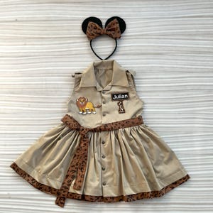 Personalized Brown Safari Outfit*Safari Adventure Costume*Toddler Wild OneCostume*Baby Safari Birthday Outfit*Wild Animal Kingdom GirlDress