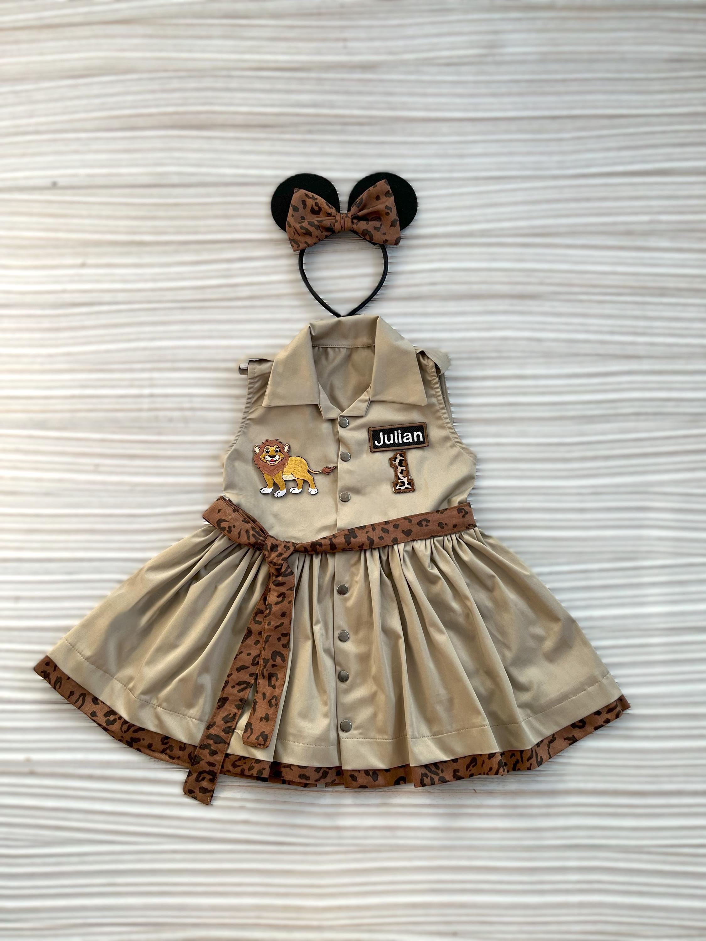 Personalized Brown Safari Outfit*Safari Adventure Costume*Toddler Wild OneCostume*Baby Safari Birthday Outfit*Wild Animal Kingdom GirlDress