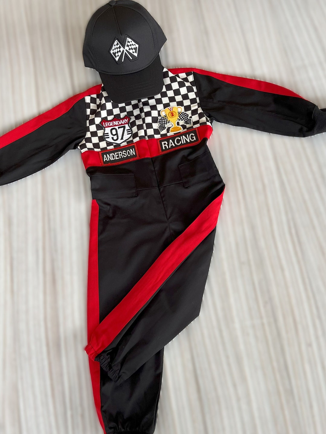 CARS PRINT SUMMER RED RIB BOYS JOGGER SET - WHITE/RED