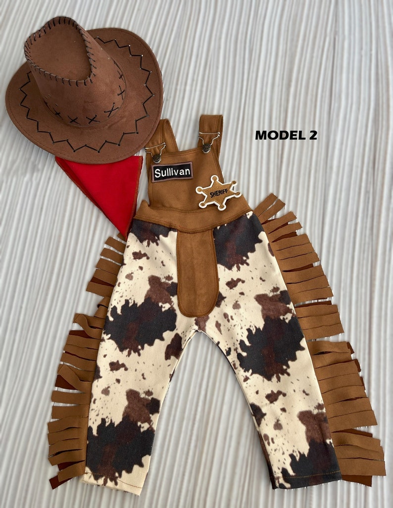 Personalized Toddler Cowboy Brown Western outfitInfant Brown Wild west suitToddler Rodeo Outfit1st Birthday outfitCowboy pants for baby image 1