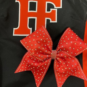 Orange Rhinestone Bow