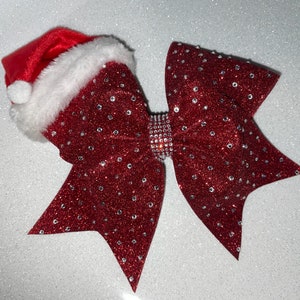 Red Santa Cheer Bow
