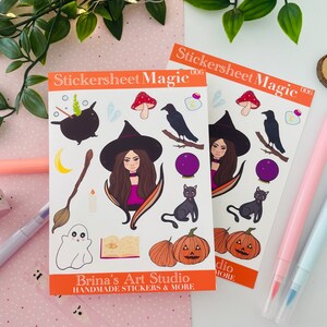 Magic sticker sheet, magic stickers, witchcraft stickers