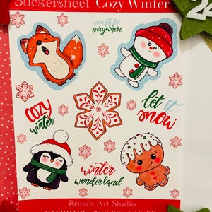 Christmas Sticker, Christmas Sticker Sheet, Christmas Sticker Sheet, X-Mas Stickers, Christmas Stickers, Cute Christmas Stickers