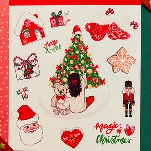 Stickersheet Merry X-Mas,Christmas Stickersheet, Christmas Stickersheet, Stickersheet for Journaling, Scrapbooking Stickersheet