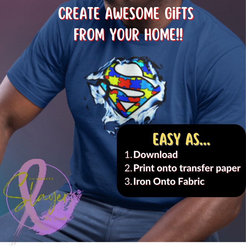 Supeman Ripped Logo Ripped Autism Superhero Digital SVG PNG Autism Awareness T-shirts ...