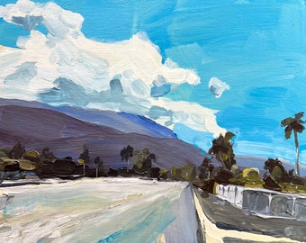 Original 12x12 acrylic painting on birch panel. Evaporating in Palm Springs