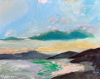 Original 16x20” acrylic painting on stretched canvas. Longview inlet