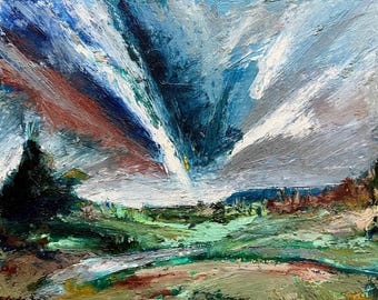 Original 8x10” oil stick painting on 1” cradled wood panel. Chronological order