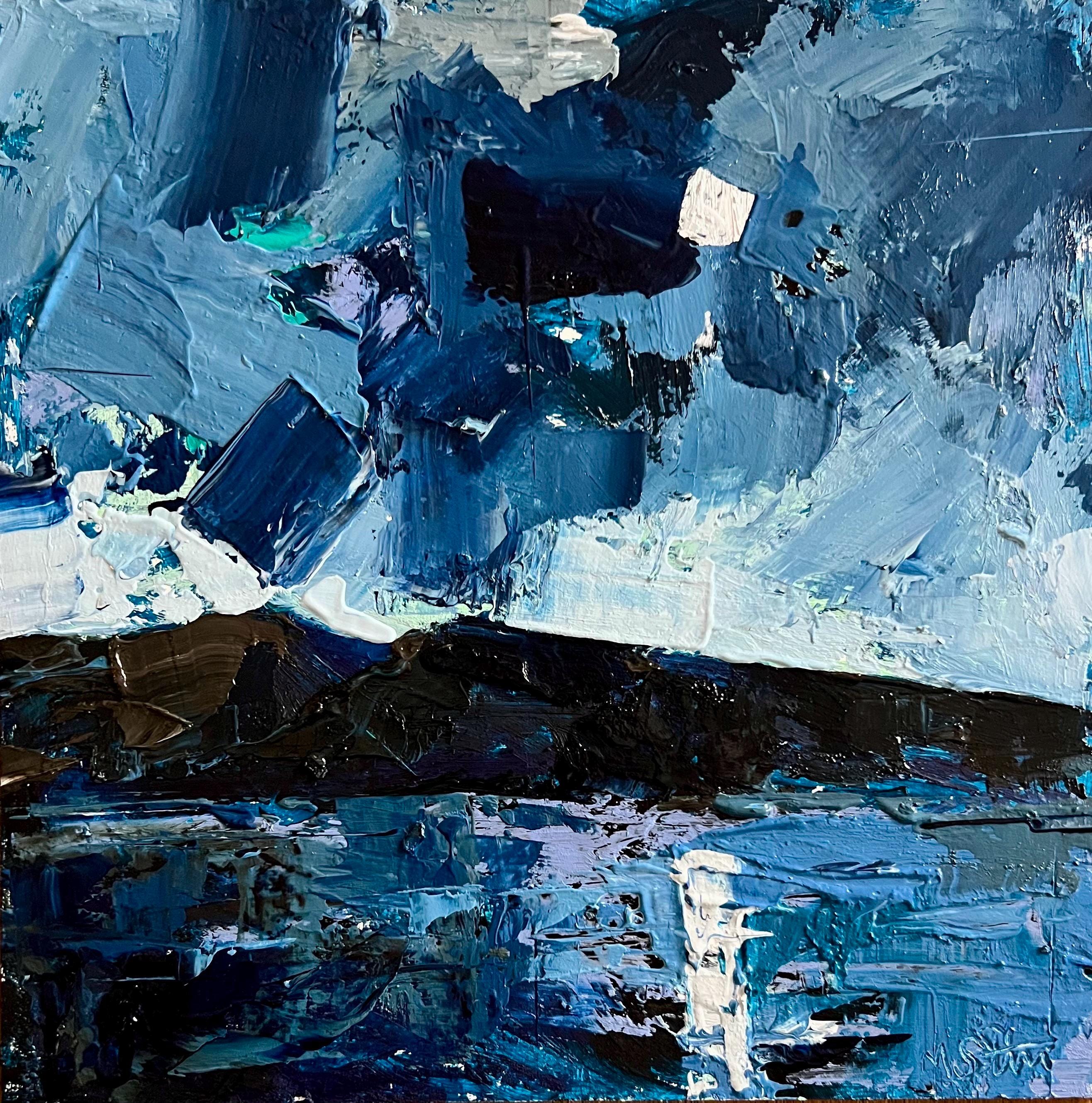 Original 12x12” Oil Painting on Birch Panel. Moon Over the Bay - Etsy