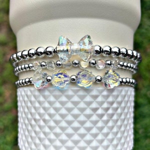 Clear Bow cup Bracelets Tumbler Boot Topper Cup Accessories.