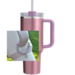 Mauve Shimmer Cup Handle charm bracelet
